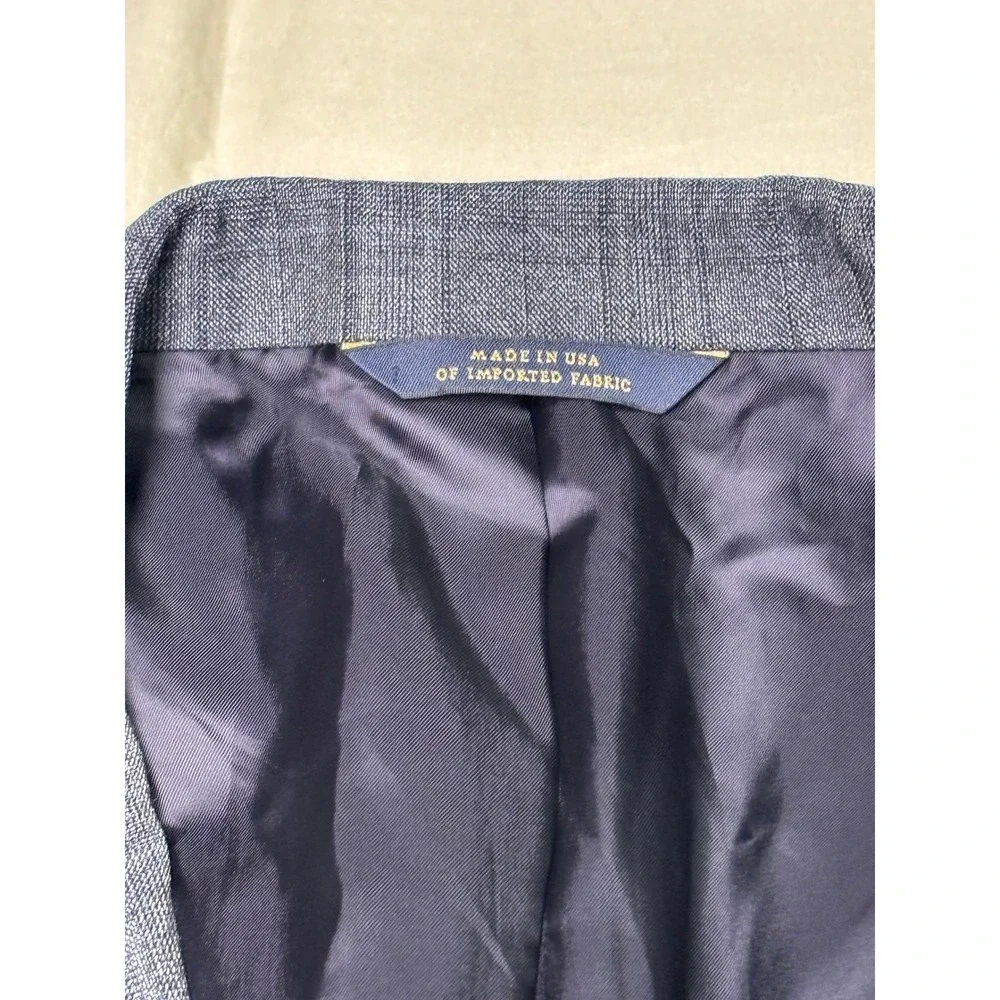 Brooks Brothers 1818 Regent Blue Glen‎ Plaid Wool Blazer Sport 44R Mens Made USA